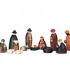 Crèche De Noël Complete Avec 12 Personnages 17 Cm|Köhler, Père Noël en bois New