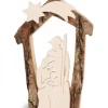 Crèche De Noël En Ecorce 12,5 Cm, Avec Nativite En Bois D'Erable|Waldfabrik, photophore en bois et étoile sapin de Noël Online