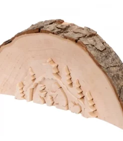 Crèche De Noël En Relief, Taillee Dans Un Rondin De Bois, 12 Cm|Waldfabrik, photophore en bois et étoile sapin de Noël Outlet
