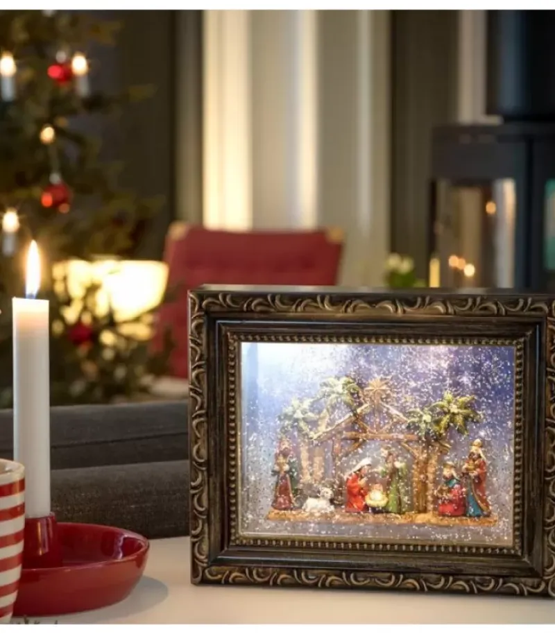 Crèche De Noël Lumineuse, Effet Neige|Konstsmide, guirlandes lumineuses de Noël Sale