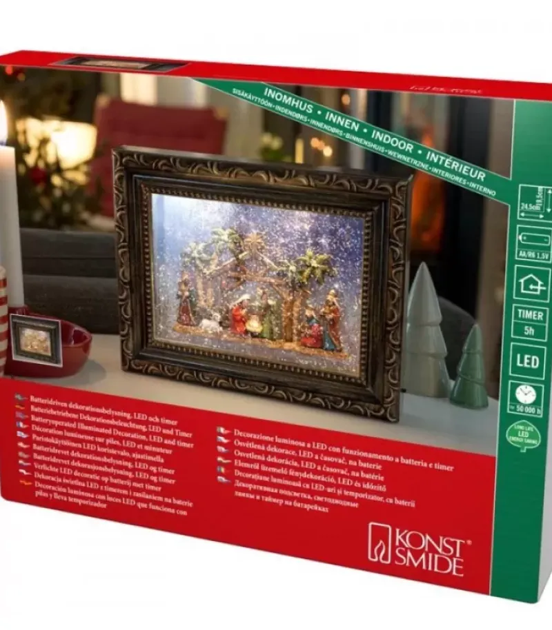 Crèche De Noël Lumineuse, Effet Neige|Konstsmide, guirlandes lumineuses de Noël Sale