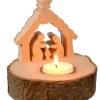 Crèche De Noël Sur Rondin De Bois Avec Bougeoir|Waldfabrik, photophore en bois et étoile sapin de Noël Online