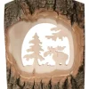 Déco Bois En Ecorce, Motif Elan Dans La Foret, 18 Cm|Waldfabrik, photophore en bois et étoile sapin de Noël Hot