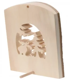 Déco Bois En Ecorce, Motif Elan Dans La Foret, 18 Cm|Waldfabrik, photophore en bois et étoile sapin de Noël Hot