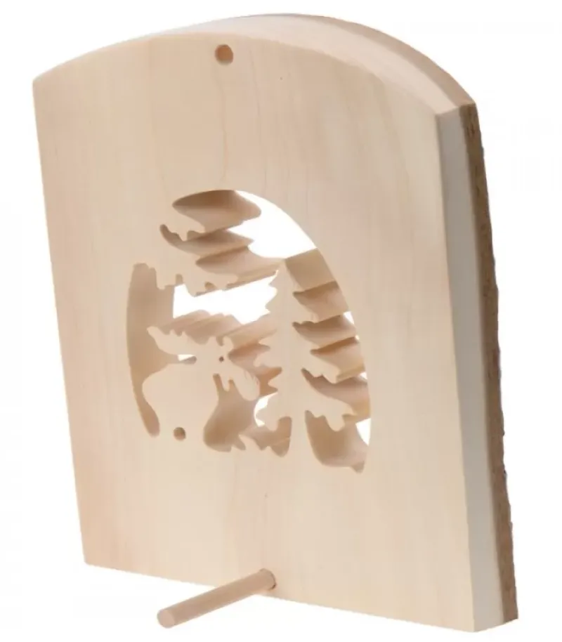 Déco Bois En Ecorce, Motif Elan Dans La Foret, 18 Cm|Waldfabrik, photophore en bois et étoile sapin de Noël Hot