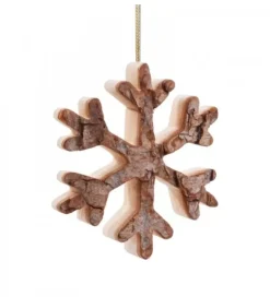 Déco De Noël, Flocon De Neige En Bois A Suspendre, 7 Cm|Waldfabrik, photophore en bois et étoile sapin de Noël Best