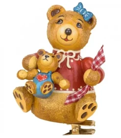 Déco Sapin Vintage, Maman Ours Et Ourson|Hubrig, figurines pour enfant