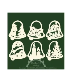 Décoration De Noël Pour Sapin, 6 Clochettes En Bois - Set N° 18|Ratags, décos de Noël lumineuses en bois Online