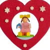 Décoration De Sapin De Noël, Coeur Avec Poupee|Graupner, décoration de sapin de Noël, Déco Noël enfant New