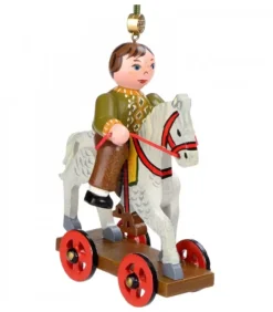 Décoration Sapin De Noël Vintage, Enfant Sur Un Cheval De Bois,|Hubrig, figurines pour enfant Discount
