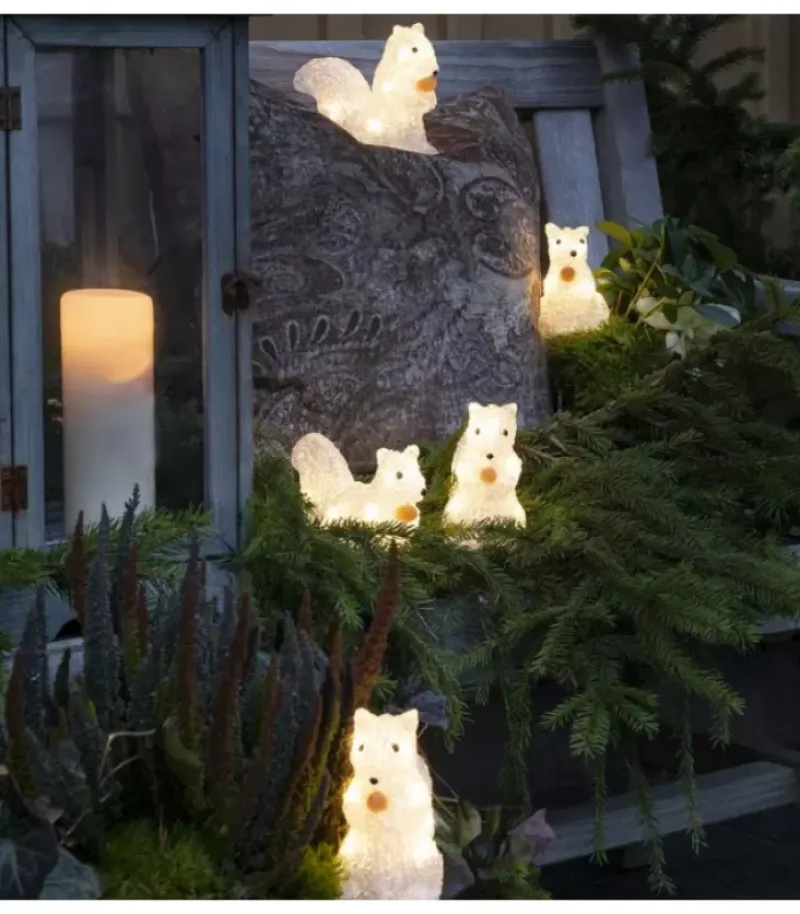 Ecureuils Lumineux 12 Cm En Acrylique, 40 Diodes Blanc Chaud|Konstsmide, guirlandes lumineuses de Noël Online