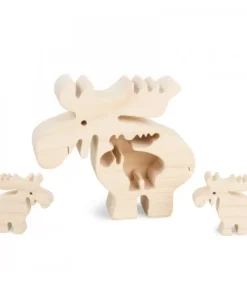 Elan En Bois Avec Deux Enfants, 10 Cm|Waldfabrik, photophore en bois et étoile sapin de Noël Sale