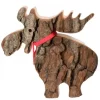 Elan En Bois Avec Noeud Rouge 14 Cm|Waldfabrik, photophore en bois et étoile sapin de Noël Best