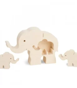 Elephant En Bois Avec Deux Bebes Elephants, 8,5 Cm|Waldfabrik, photophore en bois et étoile sapin de Noël Discount