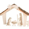 Etable De Bethleem Avec Figurines En Ecorce, 17 Cm|Waldfabrik, photophore en bois et étoile sapin de Noël Sale