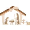 Etable De Bethleem Avec Figurines En Ecorce, 12,5 Cm|Waldfabrik, photophore en bois et étoile sapin de Noël