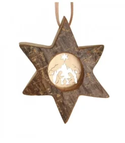 Etoile En Bois, Motif Cisele Crèche, 7 Cm|Waldfabrik, photophore en bois et étoile sapin de Noël Sale