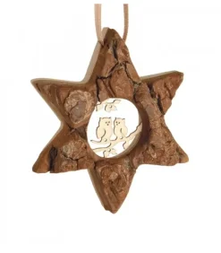 Etoile En Bois, Motif Cisele Hiboux, 7 Cm|Waldfabrik, photophore en bois et étoile sapin de Noël Outlet