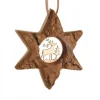 Etoile En Bois, Motif Cisele Cerf, 7 Cm|Waldfabrik, photophore en bois et étoile sapin de Noël New