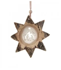 Etoile En Bois, Motif Cisele Crèche, 10 Cm|Waldfabrik, photophore en bois et étoile sapin de Noël Best