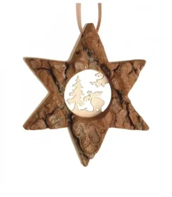 Etoile En Bois, Motif Cisele Elan, 7 Cm|Waldfabrik, photophore en bois et étoile sapin de Noël Sale