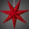 Etoile Lumineuse 7 Branches En Papier Velours Rouge A Suspendre, 60 Cm|Konstsmide, guirlandes lumineuses de Noël Clearance