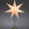 Etoile Lumineuse Electrique 7 Branches En Papier, Blanche, Sur Pied Laiton, 48 Cm|Konstsmide, guirlandes lumineuses de Noël Discount