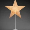 Etoile Lumineuse Electrique 5 Branches En Papier, Blanche, Sur Pied Blanc, 46 Cm|Konstsmide, guirlandes lumineuses de Noël Hot