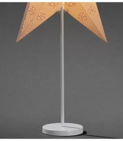 Etoile Lumineuse Electrique 5 Branches En Papier, Blanche, Sur Pied Blanc, 46 Cm|Konstsmide, guirlandes lumineuses de Noël Hot