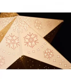 Etoile Lumineuse Electrique 5 Branches En Papier, Blanche, Sur Pied Blanc, 46 Cm|Konstsmide, guirlandes lumineuses de Noël Hot