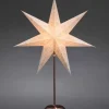 Etoile Lumineuse Electrique 7 Branches En Papier, Blanche, Sur Pied Cuivre 48 Cm|Konstsmide, guirlandes lumineuses de Noël Outlet