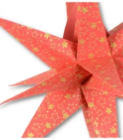 Etoile Lumineuse Rouge En Papier 3D, A Suspendre, 45 Cm|Riffelmacher et Weinberger Hot