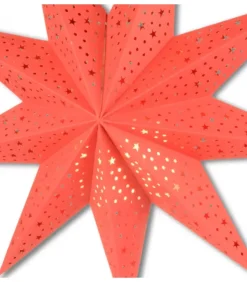 Etoile Lumineuse Rouge En Papier A Suspendre, 45 Cm|Riffelmacher et Weinberger Online