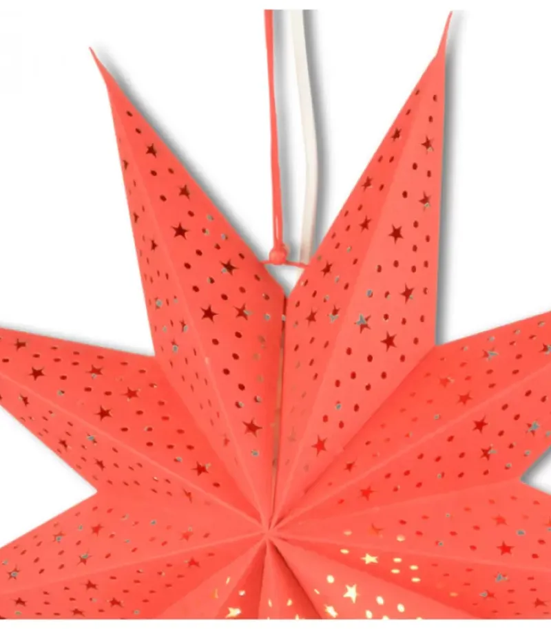 Etoile Lumineuse Rouge En Papier A Suspendre, 45 Cm|Riffelmacher et Weinberger Online