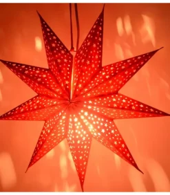 Etoile Lumineuse Rouge En Papier A Suspendre, 45 Cm|Riffelmacher et Weinberger Online