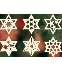 Etoiles En Bois, Déco Sapin De Noël, 6 Motifs Differents - N° 8|Ratags, décos de Noël lumineuses en bois Clearance