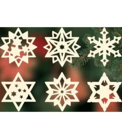 Etoiles En Bois. Déco Sapin De Noël, 6 Motifs Differents - N° 7|Ratags, décos de Noël lumineuses en bois