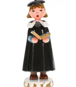 Fillette Chanteuse Avec Livre De Chorale De Noël - Village De Noël Miniature|Hubrig, figurines pour enfant Discount