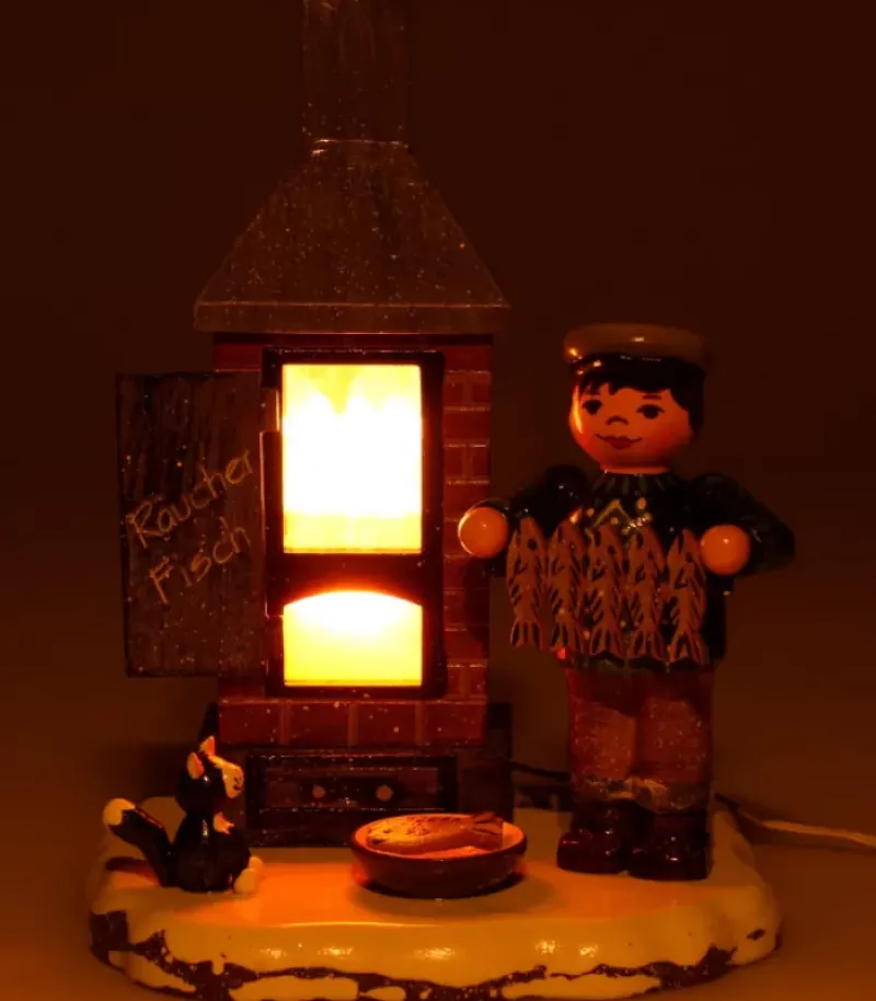 Fumoir A Poisson - Electrique - Village De Noël Miniature|Hubrig, figurines pour enfant Clearance