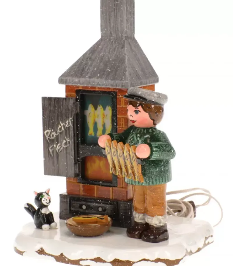 Fumoir A Poisson - Electrique - Village De Noël Miniature|Hubrig, figurines pour enfant Clearance