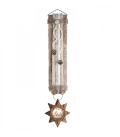 Grand Décoration Murale Montagne Blanc 75 Cm Avec Etoile, Crèche|Waldfabrik, photophore en bois et étoile sapin de Noël