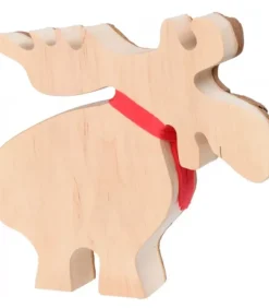 Grand Elan En Bois Avec Noeud Rouge 18 Cm|Waldfabrik, photophore en bois et étoile sapin de Noël Online