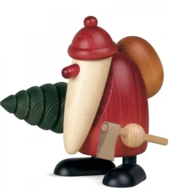 Grand Père Noël Et Sapin, 19 Cm|Köhler, Père Noël en bois