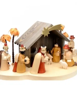 Grande Crèche De Noël En Bois Avec Personnages|Richard Glasser, Pyramides de Noël allemandes Sale