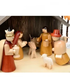 Grande Crèche De Noël En Bois Avec Personnages|Richard Glasser, Pyramides de Noël allemandes Sale