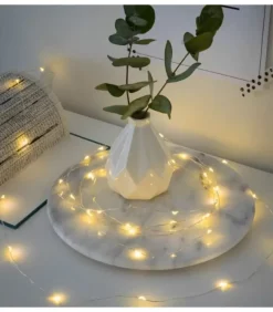 Guirlande Led A Pile, 20 Diodes Ambrees, Fil Argente|Konstsmide, guirlandes lumineuses de Noël Clearance
