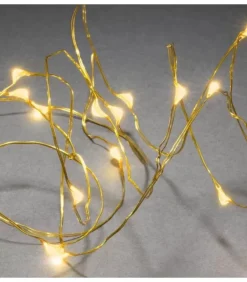 Guirlande Led A Pile, 20 Diodes Ambrees, Fil Laiton|Konstsmide, guirlandes lumineuses de Noël