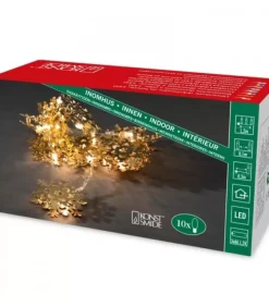 Guirlande Lumineuse Décorative A Led, Flocons De Neige Metalliques Dores|Konstsmide, guirlandes lumineuses de Noël