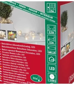 Guirlande Lumineuse Décorative A Led, Flocons De Neige Metalliques Dores|Konstsmide, guirlandes lumineuses de Noël