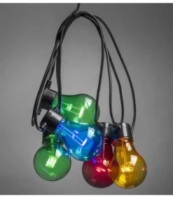 Guirlande Lumineuse De Terrasse 10 M Extensible, 10 Ampoules Multicolores|Konstsmide, guirlandes lumineuses de Noël New